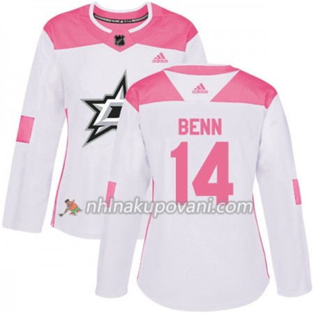 Dallas Stars Dresy Jamie Benn 14 Bílá 2017-2018 Adidas Růžová Fashion Authentic - Dámské Dallas Stars Dresy Jamie Benn 14 Bílá 2017-2018 Adidas Růžová Fashion Authentic - Dámské